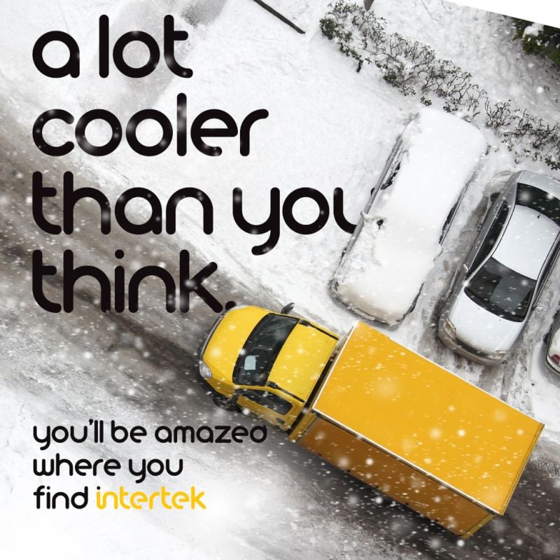 Visual representation of Intertek's brand found in unusual settings, illustrating its extensive reach and influence.